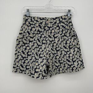Steel Vintage Daisy Print Floral 80s Cotton Shorts Size 5 Juniors